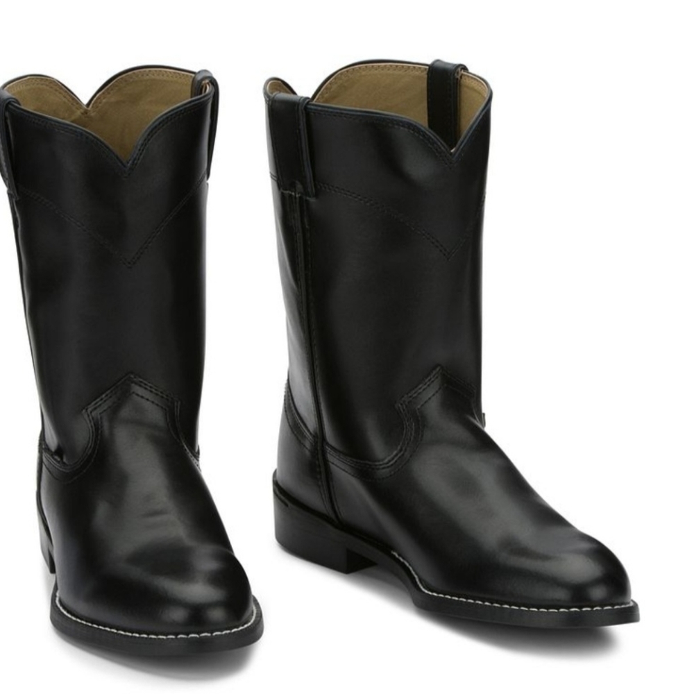 Justin Men's Temple 10" Roper Boot, Size:  Color: Black